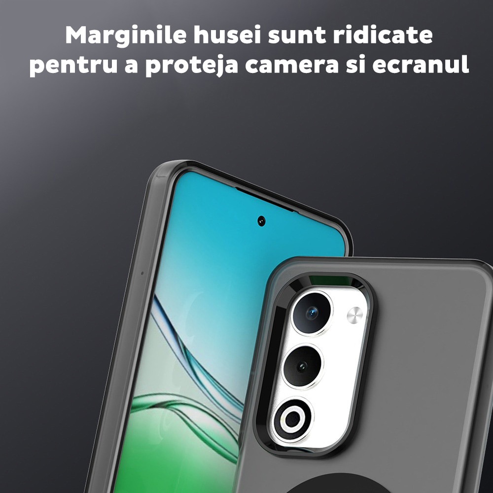 Husa pentru Oppo A5 4G / A5 5G DaDen® CandyCase MagSafe, Antisoc, Incarcare wireless, Butoane protejate, Negru