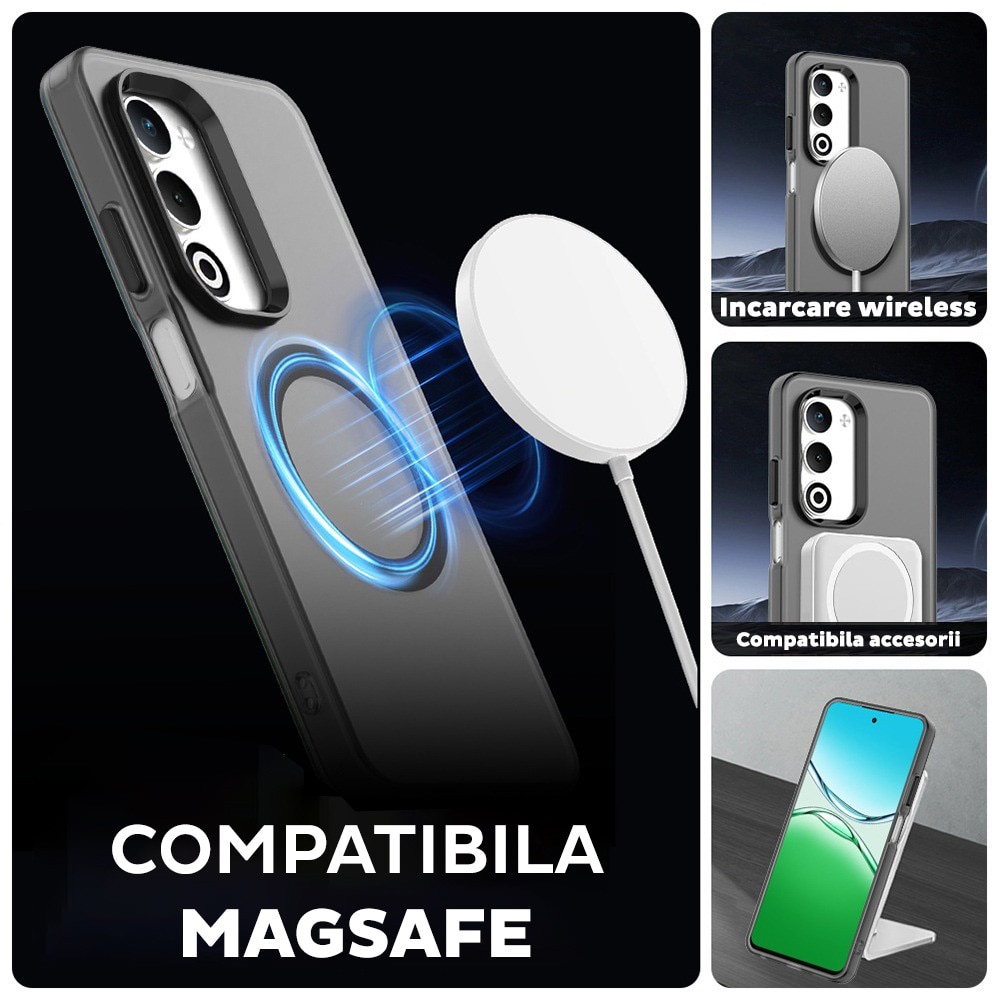 Husa pentru Oppo A5 4G / A5 5G DaDen® CandyCase MagSafe, Antisoc, Incarcare wireless, Butoane protejate, Negru