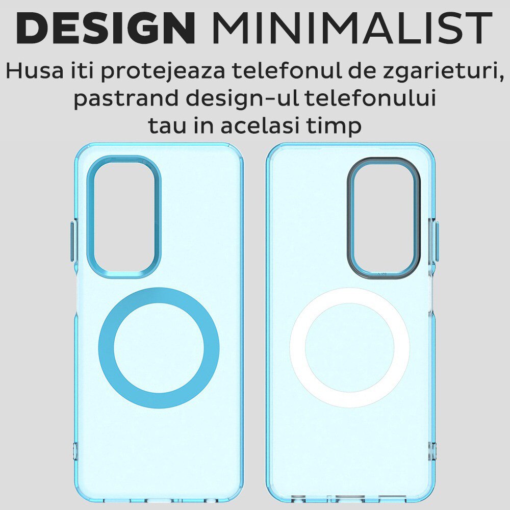 Husa pentru Oppo A5 4G / A5 5G DaDen® CandyCase MagSafe, Antisoc, Incarcare wireless, Butoane protejate, Albastru