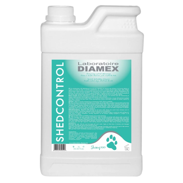 Sampon tratament pentru caini Diamex Shed Control, 1 l, formula delicata, reduce naparlirea