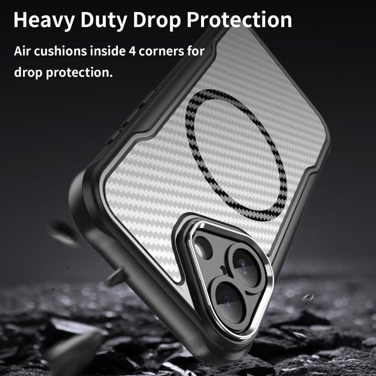 Husa pentru Apple iPhone 17, Defender Carbon Mag, Protectie Camere, MagSafe, Negru