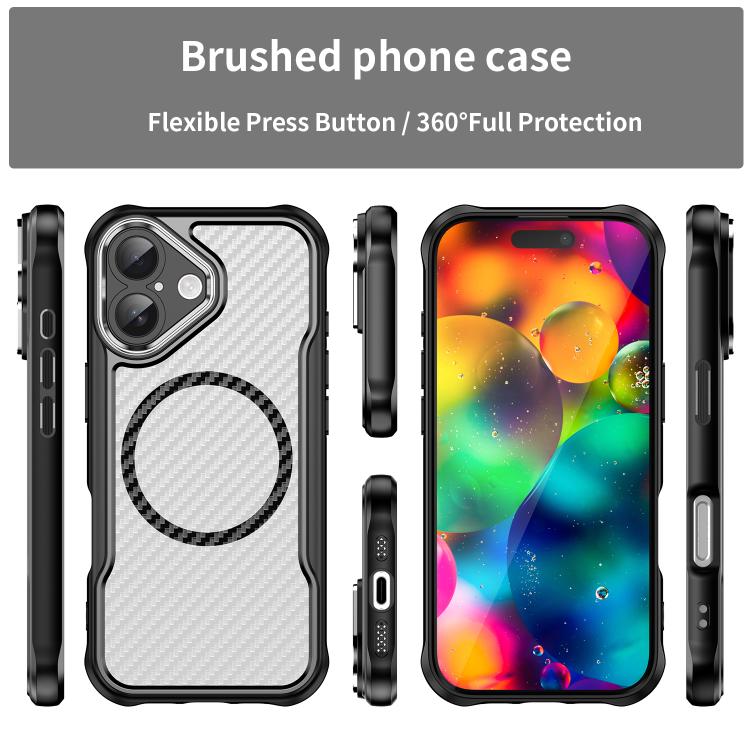 Husa pentru Apple iPhone 17, Defender Carbon Mag, Protectie Camere, MagSafe, Negru