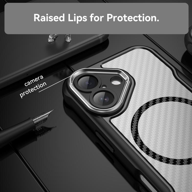 Husa pentru Apple iPhone 17, Defender Carbon Mag, Protectie Camere, MagSafe, Negru