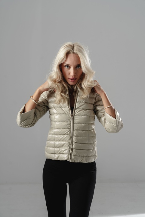 Jacheta femei Katerini puf de gasca bej, marimea S