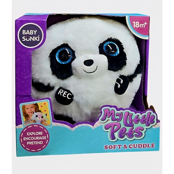 Jucarie din plus Panda cu lumini, sunete si functie inregistrare