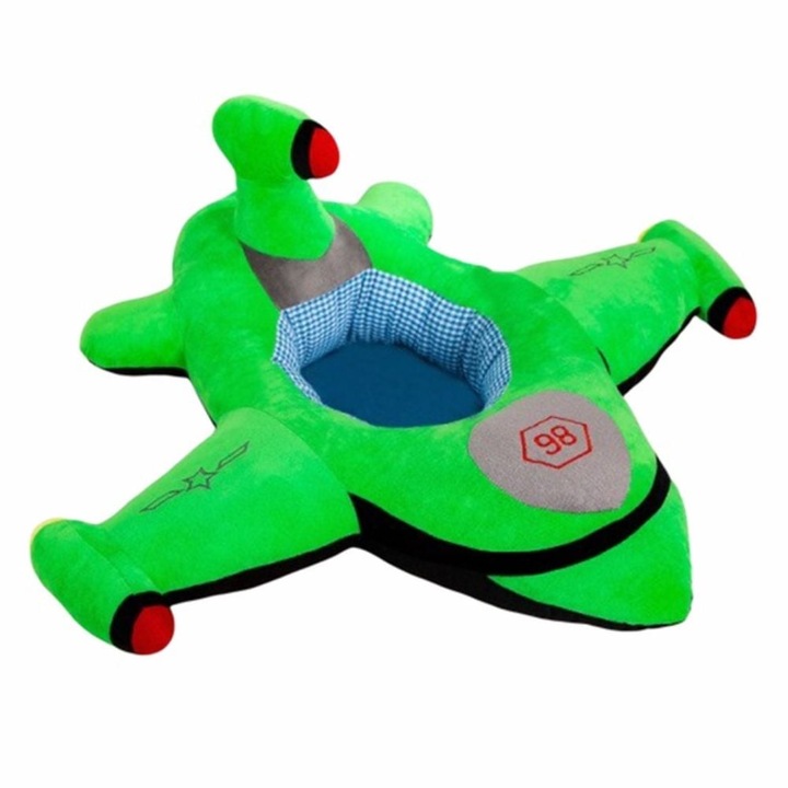 Плюшено кресло за поддържане на бебета - Зелен самолет