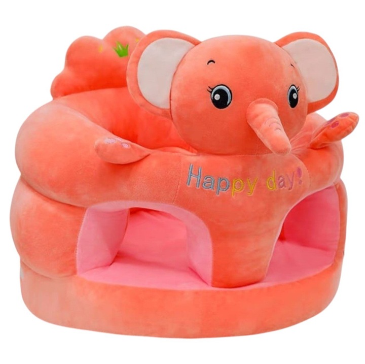 Бебешки фотьойл с облегалка и поставка за крачета - Розово слонче Happy Day