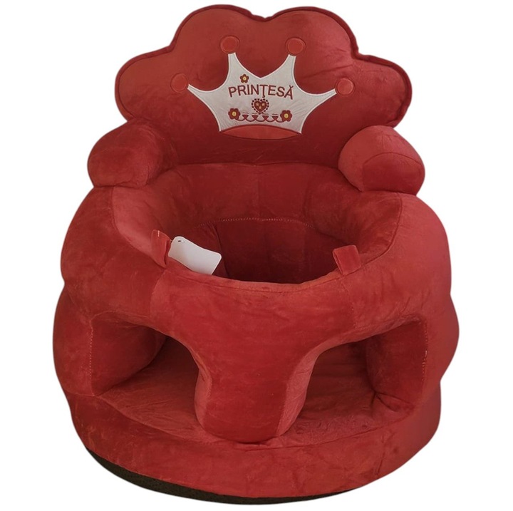Плюшен бебешки фотьойл с дунапренена седалка - Принцеса Червена
