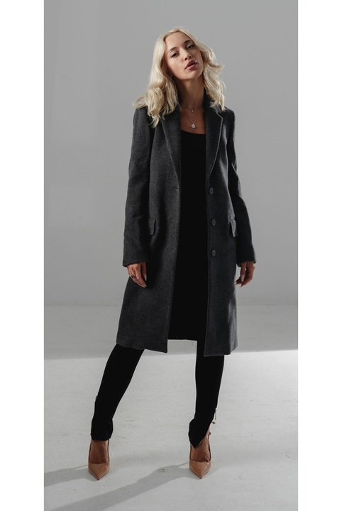 Palton de dama KATERINI 100% lana, Gri, XS