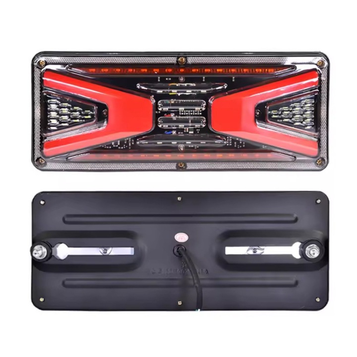 Set 2 lampi stop cu led si semnalizare dinamica, 12v-24v, 33cm