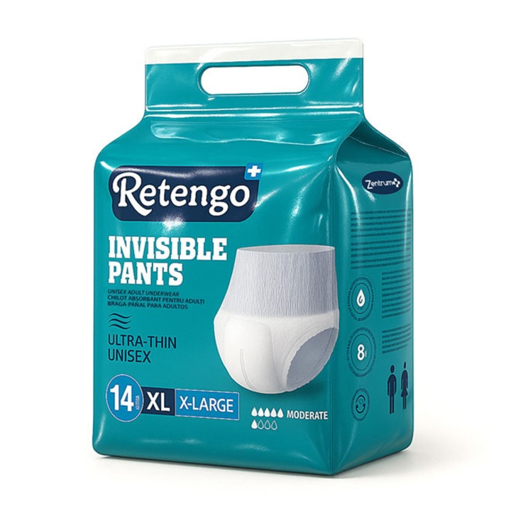 Scutece tip chilot pentru adulti Retengo Invisible Pants XL, pachet 14 buc