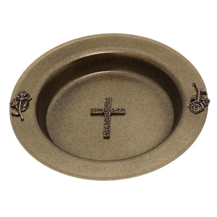 Szenteltvíztartó QUO VADIS, antikolt arany, 12 cm