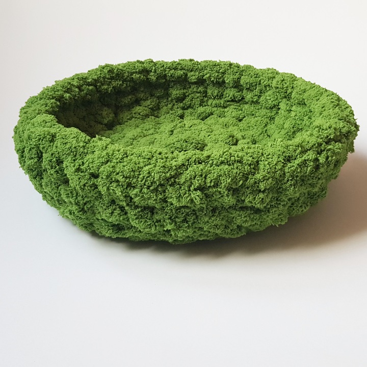 Culcus pisici si caini tip cosulet, Blanosic, Lucrat manual, Verde, 40 cm