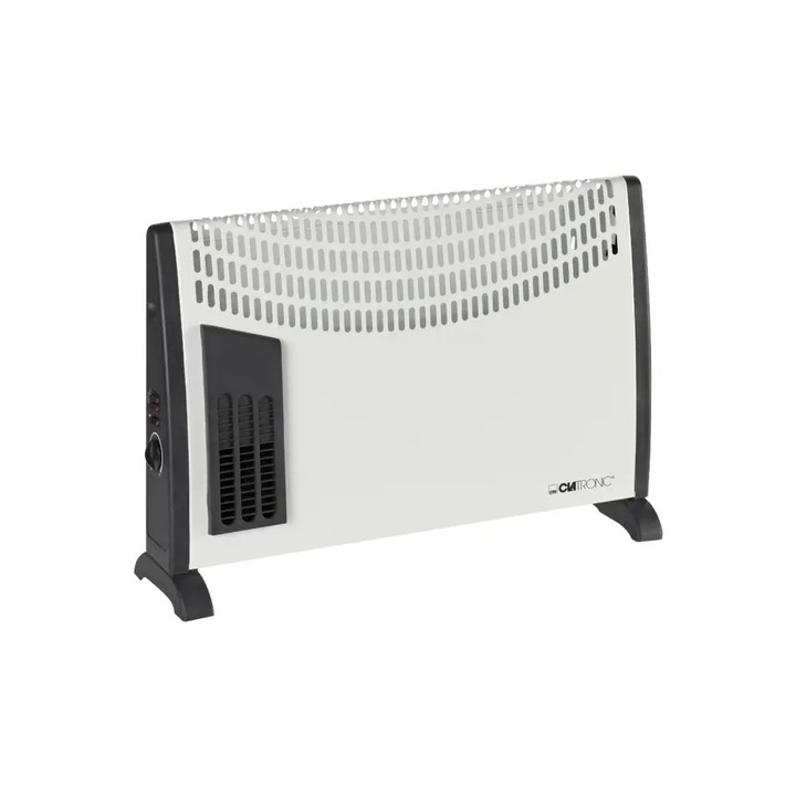 Convector electric Clatronic, potrivit interior/exterior, 3 trepte de putere, functie ventilator, termostat, indicatoare luminoase, protectie supraincalzire, operare silentioasa, functie anti-inghet, 2200 W, alb