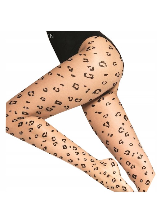 Colanți Gatta Trendy, 20 Den, imprimeu animal, Negru