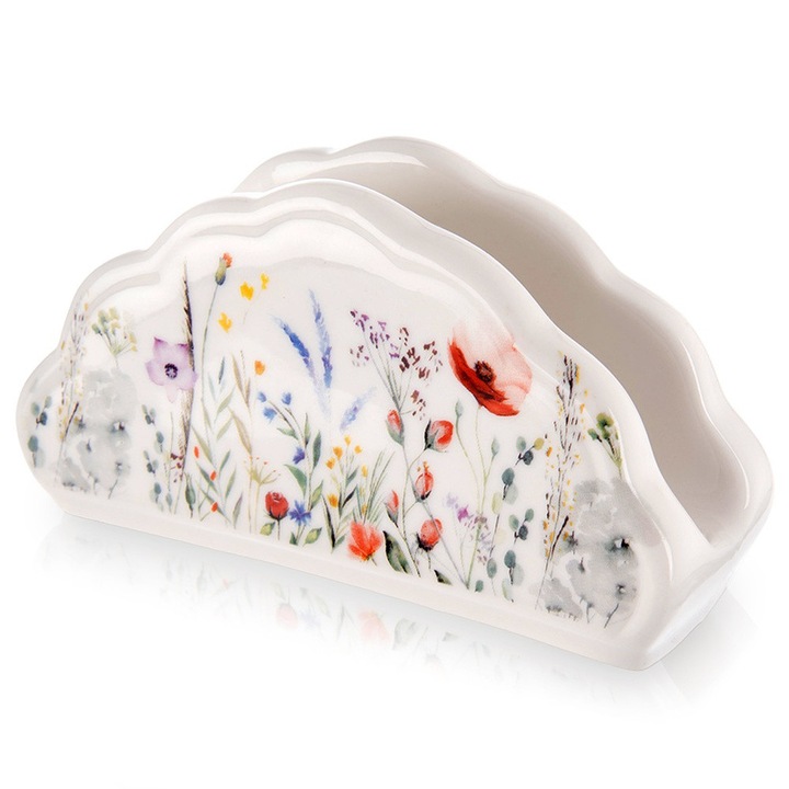 Поставка за салфетки, Артемис, Макове, 13x4,5x7см, многоцветна