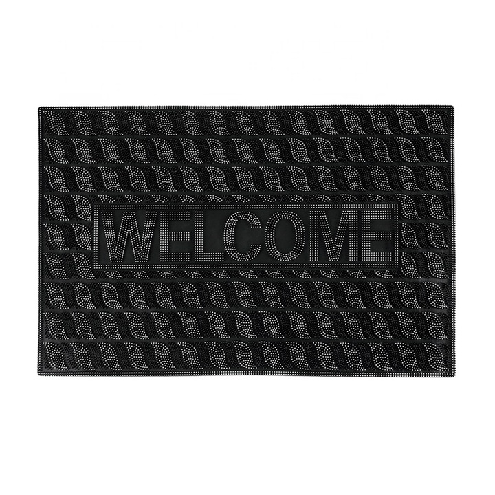 Covoras Intrare, 40x60 cm, Antiderapant, Model "Welcome", Multicolor
