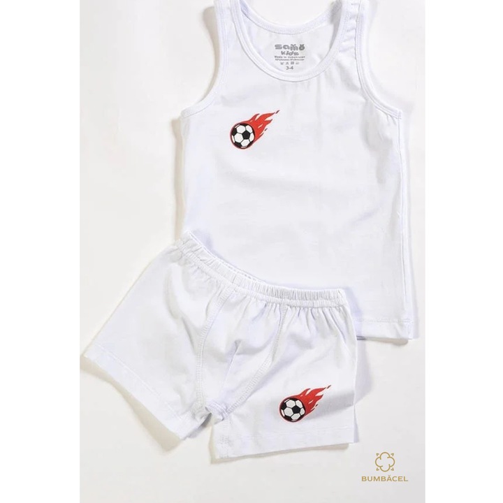 Compleu din tricou si pantaloni scurti, din bumbac, pentru baieti