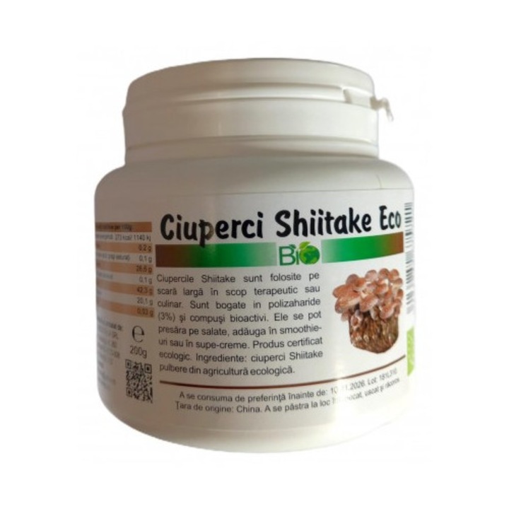 Ciuperci Shiitake pudra, BIO 200g