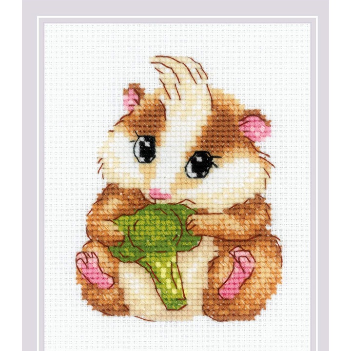 Set de brodat in cruciulita Riolis – Hamster dragut