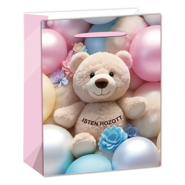 Punga de hartie ursulet cu baloane 26*32