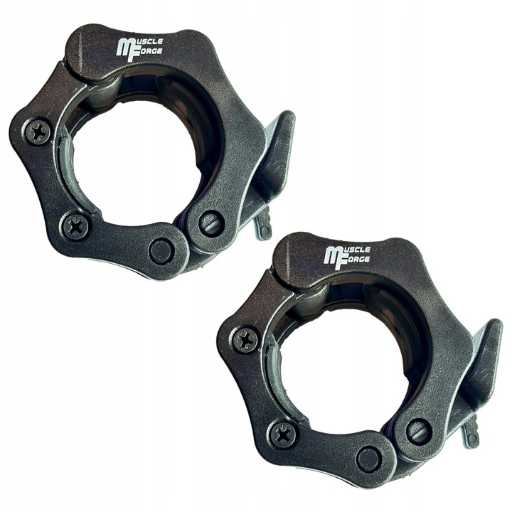 Cleme pentru bară olimpica MuscleForge, PVC, negru, 50 mm