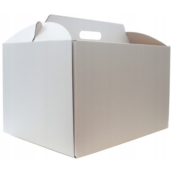 Cutie alimentara pentru torturi inaltate, 34x34x25cm, alba, 1 set