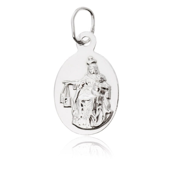 Medalion argintiu cu imaginea Maicii Domnului, 11x18mm, 1,1g