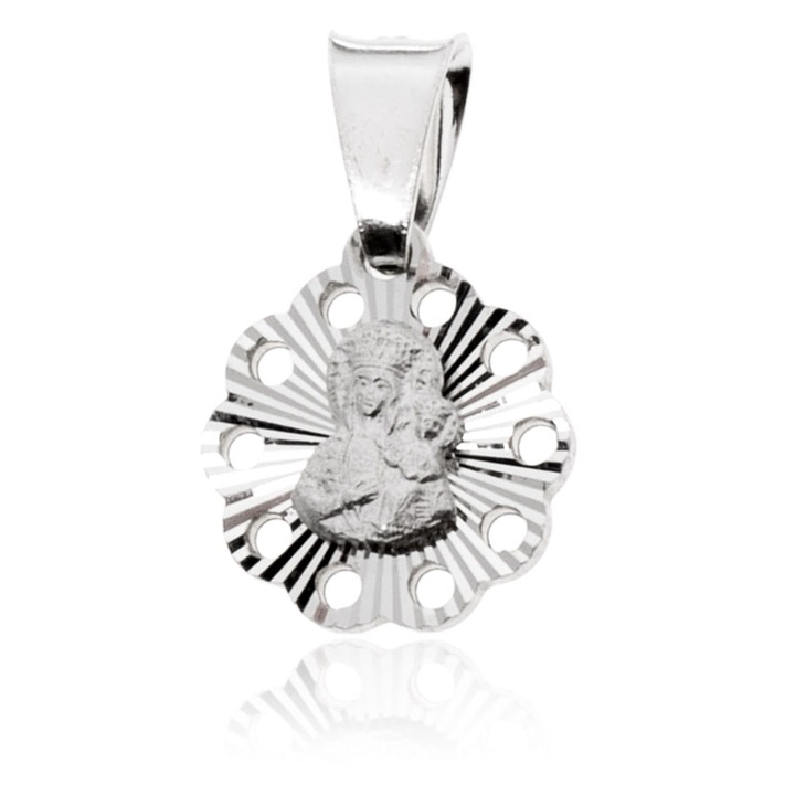 Medalion argintiu cu imaginea Maicii Domnului 11,5x17mm, 0,7g, set disponibil