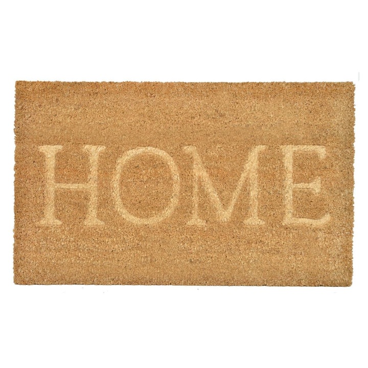 AB HOMES dekoratív bejárati szőnyeg, krémszínű, 76x46 cm, „Home” feliratos design, csúszásgátló, ideális bejárati ajtóhoz