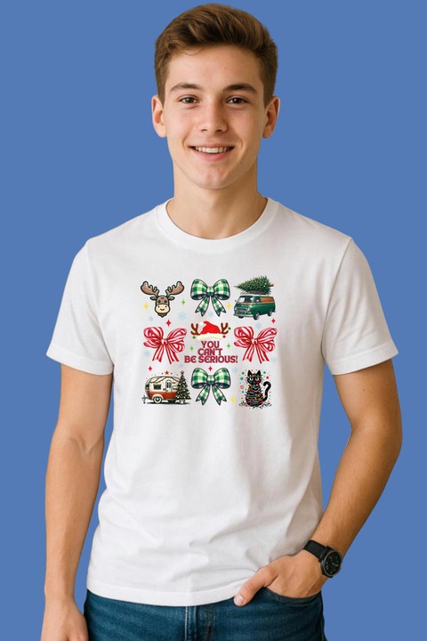 Tricou Barbat Set Panglici Vacuta Papuci Ceasca Cardinal, Alb