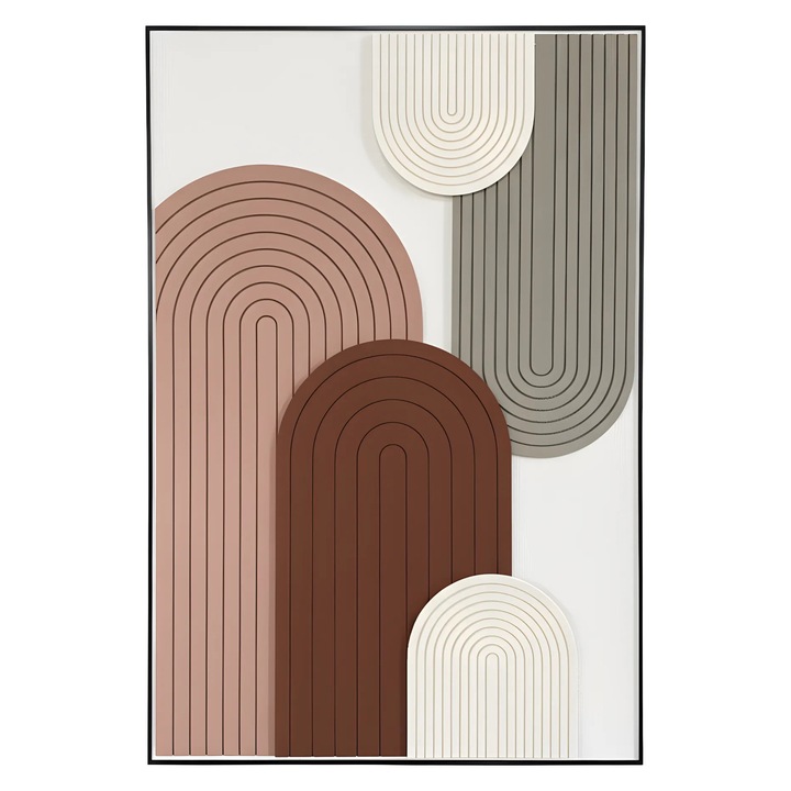 Tablou abstract in tonuri pamantii – 120×80 cm | Olivy