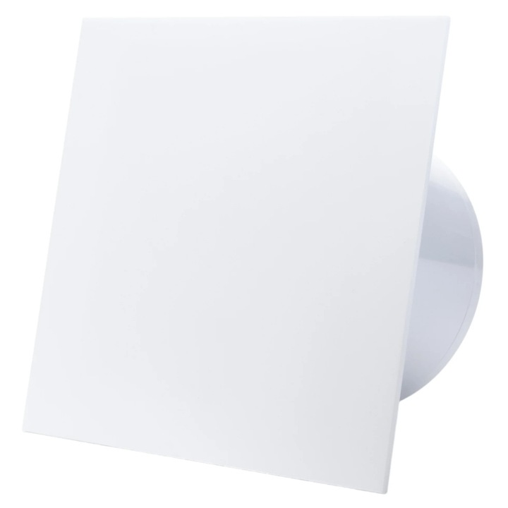 Ventilator de baie Ecovent DECORA, O125, Super Silent, Clapeta antiretur, Alb Mat, 125 mm