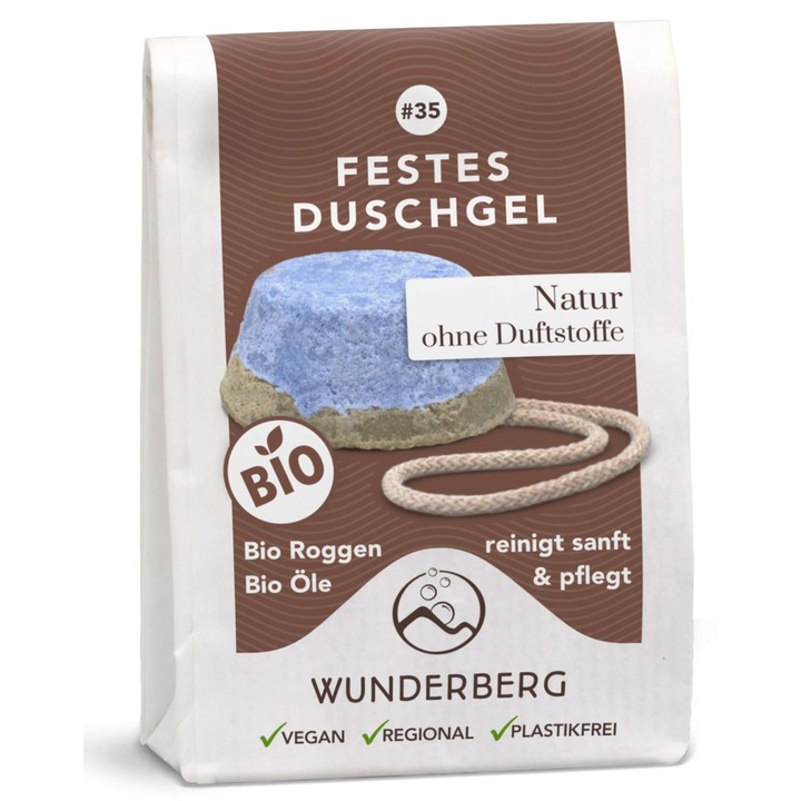 Bio természetes szilárd tusfürdő, 80g Wunderberg