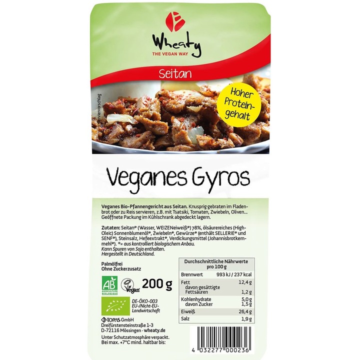 Gyros bio vegan, 200 g Wheaty