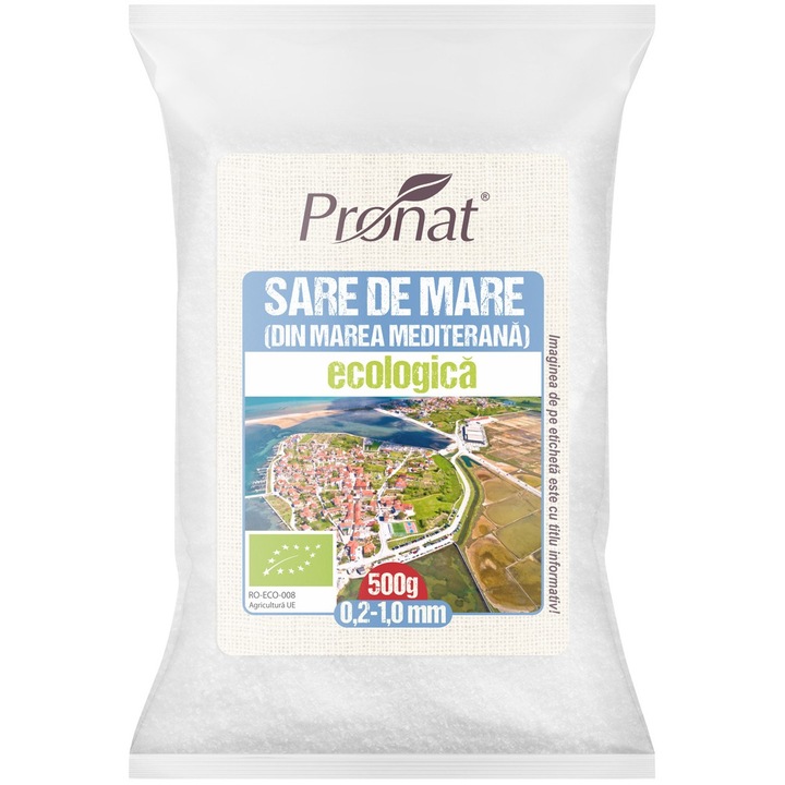 Sare de mare bio (din Marea Mediterana) 500g Pronat