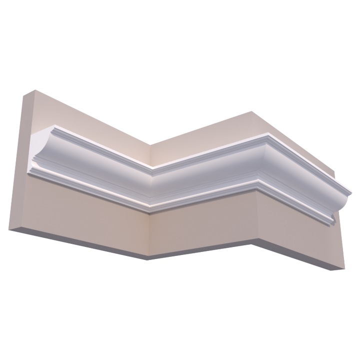 Profil decorativ din polistiren alb, 2m, pentru tavane interioare, rezistent la umiditate