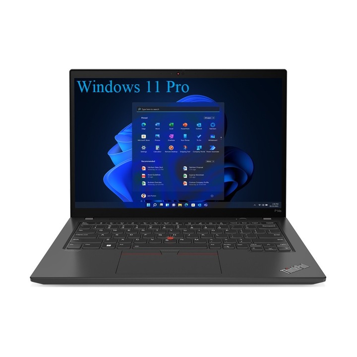 Laptop Lenovo ThinkPad P14s Gen 4 (AMD), 14" WUXGA 1920x1200 IPS 300nits, AMD Ryzen 5 PRO 7540U 6-core, 16 GB DDR5, 512 GB SSD m2 PCIe, AMD Radeon 740M Graphics, Windows 11 Pro, Carbon Case 1.34kg Black