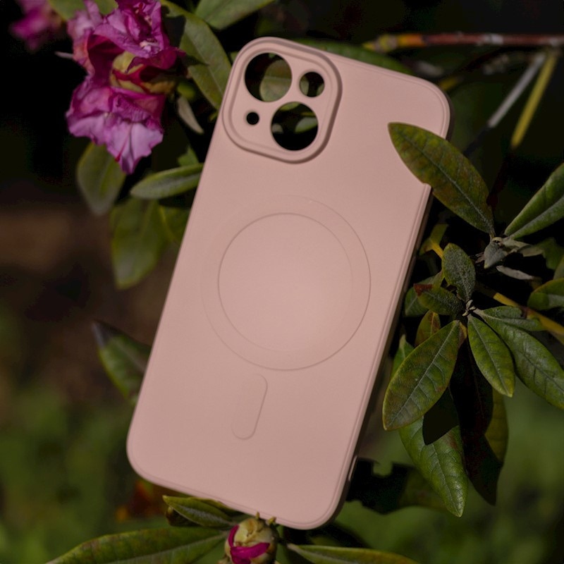 Husa silicon pentru Iphone 17 Pro Mag Safe Roz Pudra