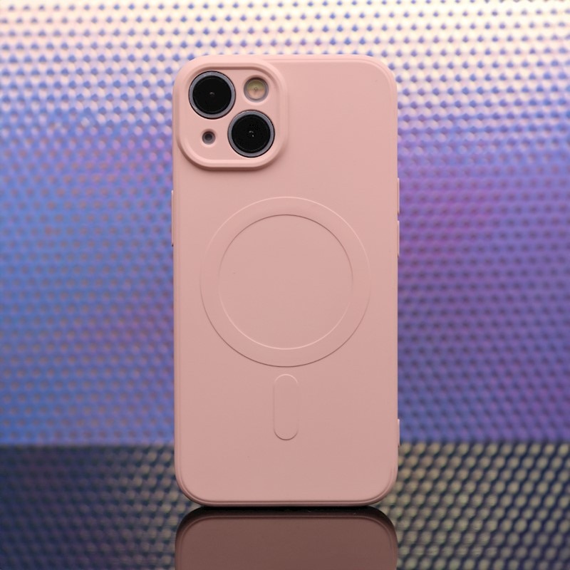 Husa silicon pentru Iphone 17 Pro Mag Safe Roz Pudra