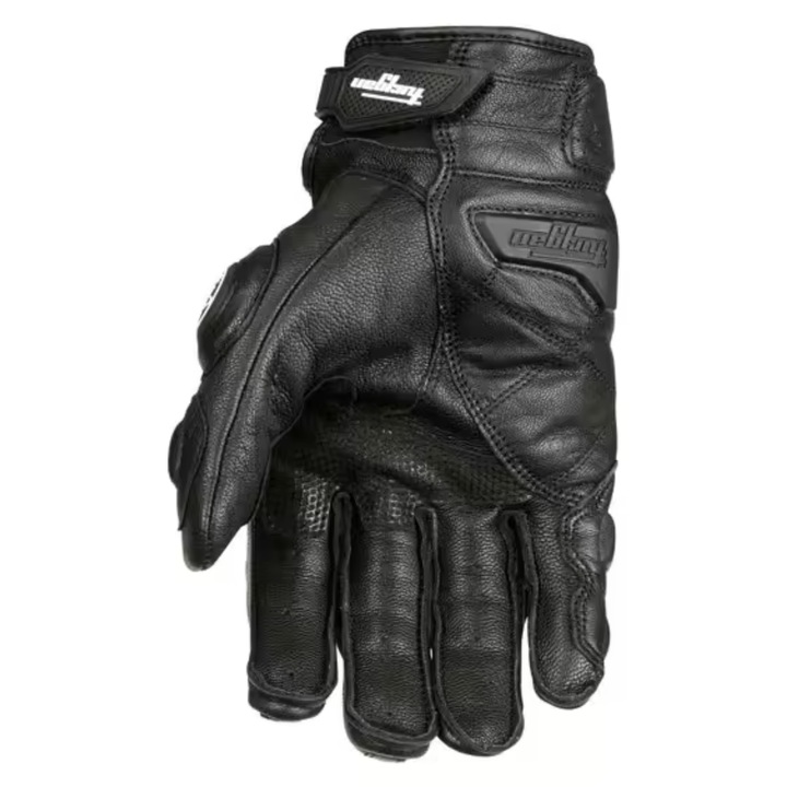 Manusi moto, piele naturala, ventilate, negru, marimea M