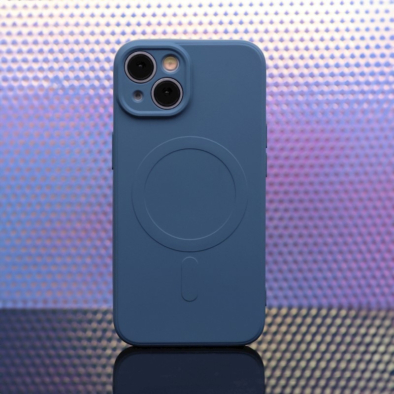 Husa silicon pentru Iphone 17 Pro Mag Safe albastru