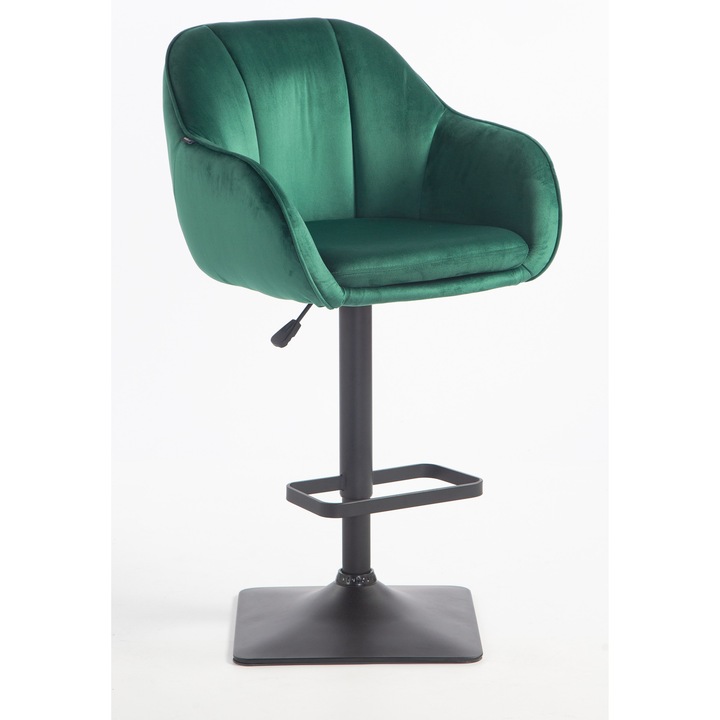 Votana HR2055KW Sötétzöld modern velúr szék fekete lábbal