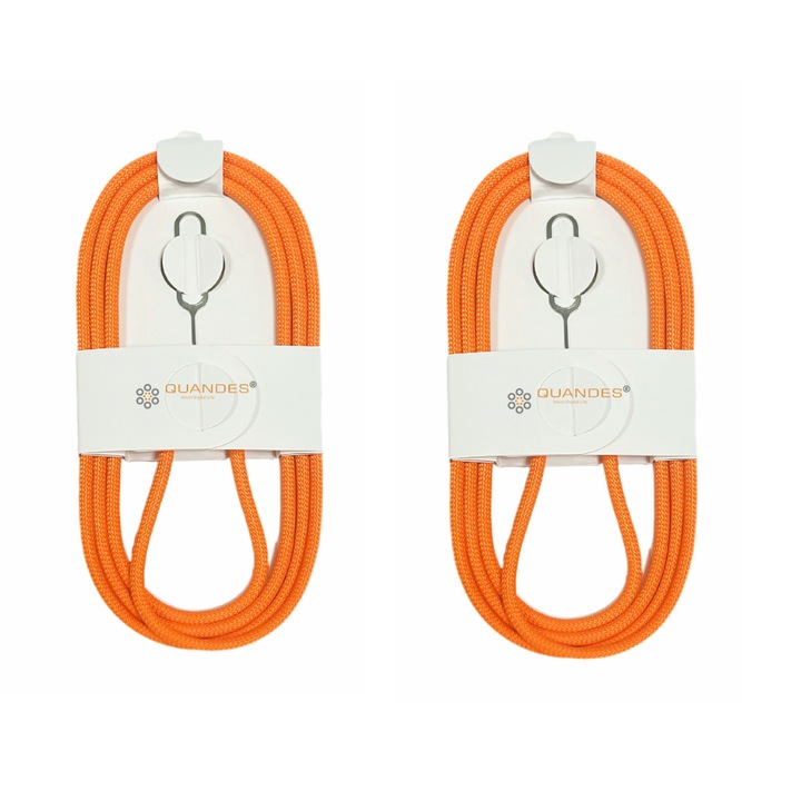 Set 2x Cablu date USB-C-C 60W, 1M, Compatibil cu iPhone17/17 pro max, QUANDES®