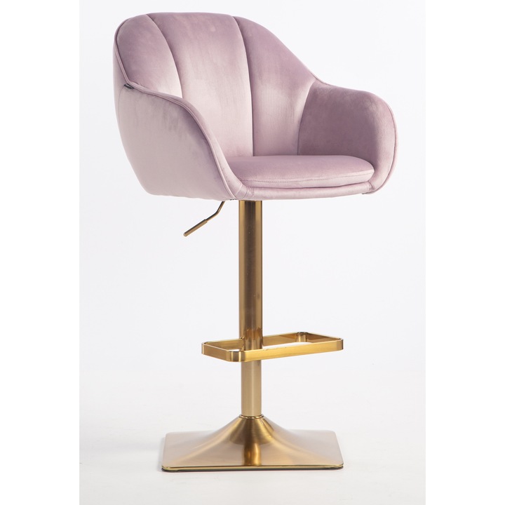 Votana HR2055KW Halványlila modern velúr szék arany lábbal
