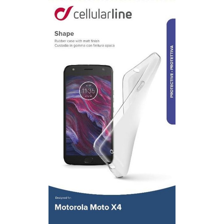 Прозрачен Калъф Cellularline Shape за Motorola Moto X4