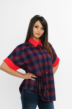 Camasa dama, MARYETT, Boyfriend, Marimea XL, Bumbac, Carouri, Multicolor Camasa dama, MARYETT, Boyfriend, Marimea XL, Bumbac, Carouri, Multicolor