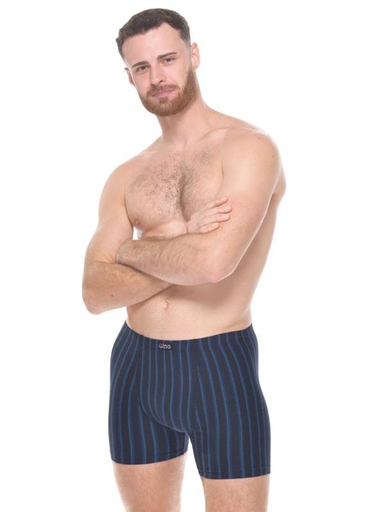 Boxeri barbatesti Gino 74178-DCMMBM, albastru, design minimalist