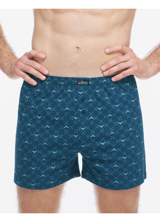 Boxeri barbatesti Gino, albastru, bumbac 100%, croiala lejera