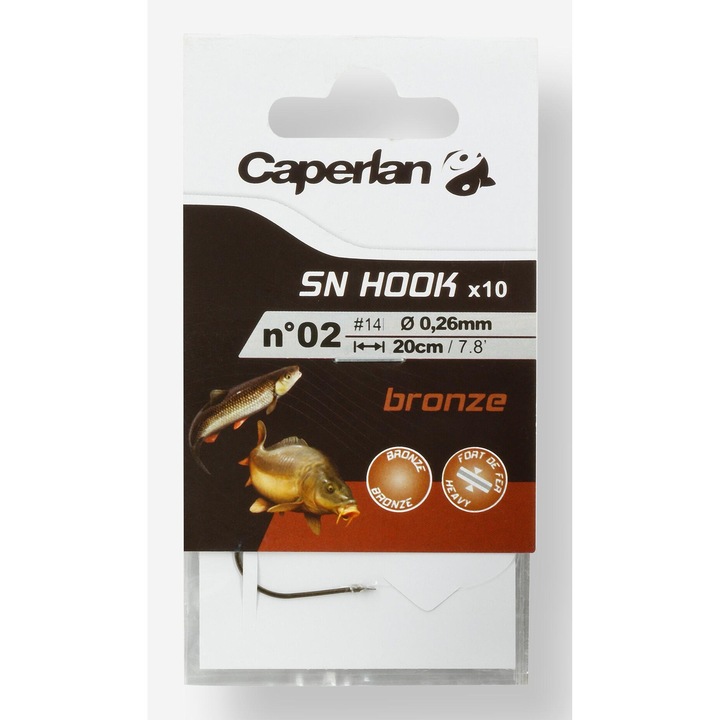 Kötött horgok bronz horgászathoz, álló, 16-os méret